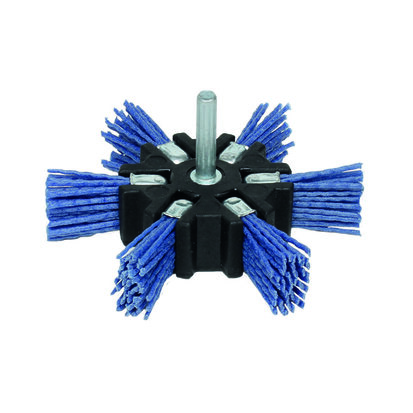 Flapperbrush 100mm, K180 blauw, stift 6mm, rpm 3.500