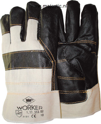Meubellederen handschoen met palmversterking en gesorteerde donkere kleuren