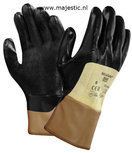 Ansell handschoen Nitrasafe 28-329, palm nitril gecoat, zwart op een gele voering Ansell handschoen Nitrasafe 28-329, palm nitril gecoat, zwart op een gele voering